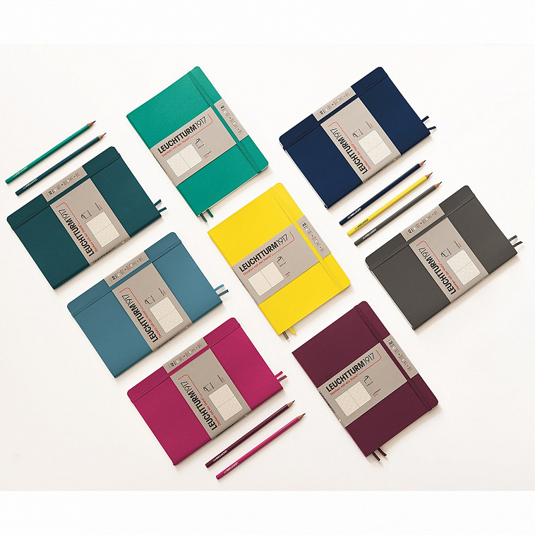 Записная книжка нелинованная Leuchtturm Rising Colours А5 123 стр., мягкая обложка голубой камень
