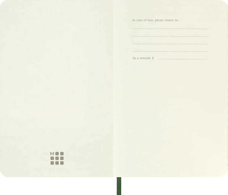 Записная книжка в линейку Moleskine "Classic Soft" Pocket 9х14 см 192 стр., обложка мягкая зеленая 606x758