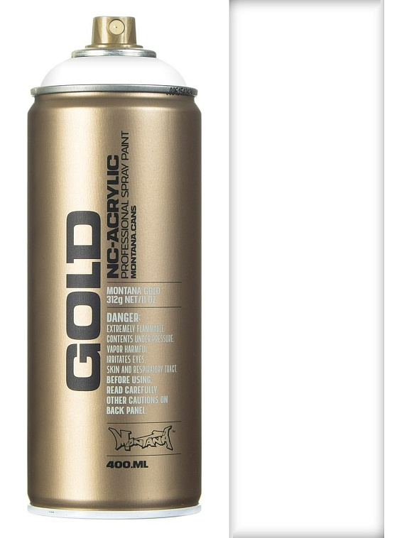 Краска для граффити Montana "Gold" 400 мл в аэрозоли, белый шок 606x758
