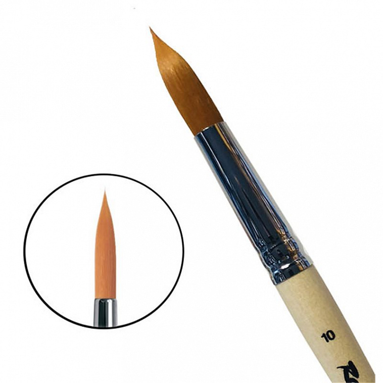 Кисть синтетика №10 круглая Roubloff "1210" короткая ручка п/лак 606x758
