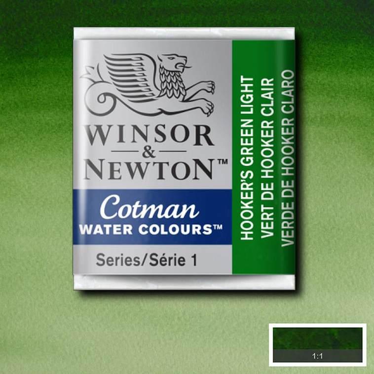 Акварель Winsor&Newton "Cotman" в кювете Хуккер зеленый светлый   606x758