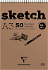 Скетчбук на спирали Clairefontaine"Sketch" A3 50 л 90 г, коричневый 1
