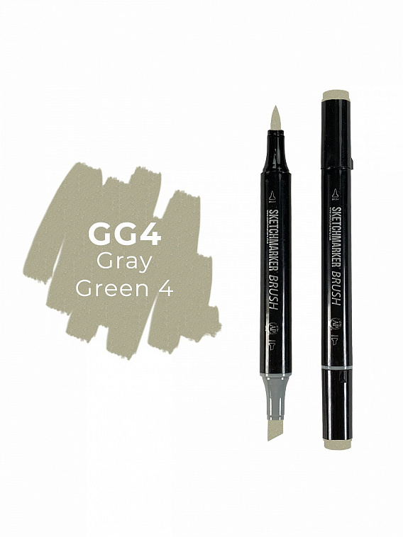 Маркер двухсторонний на спиртовой основе Sketchmarker Brush Цвет Серо зеленый 4 606x758