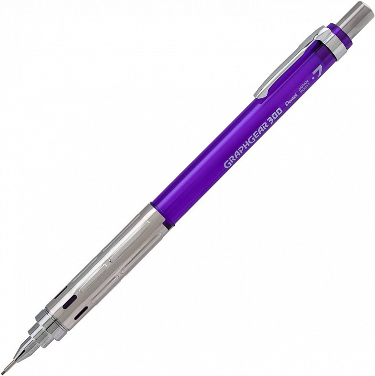 Карандаш автоматический Pentel "GraphGear 300" 0,7 мм, корпус фиолетовый
