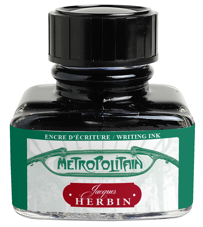 Чернила Herbin в банке  30 мл, Цвета Парижа Metro Parisien Зеленый 606x758