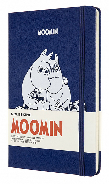 Блокнот в линейку Moleskine "LE MOONIM" Large 130x210 мм 192 стр, твердая обложка, синий