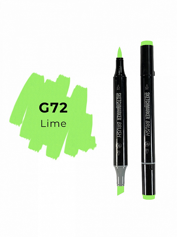 Маркер двухсторонний на спиртовой основе Sketchmarker Brush Цвет Зеленый лайм 606x758
