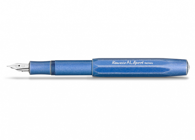 Ручка перьевая Kaweco AL Sport Stonewashed F 0,7 мм, корпус синий состаренный 606x758