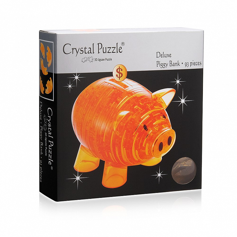 Головоломка Crystal puzzle 3D "Копилка свинья золотая"  