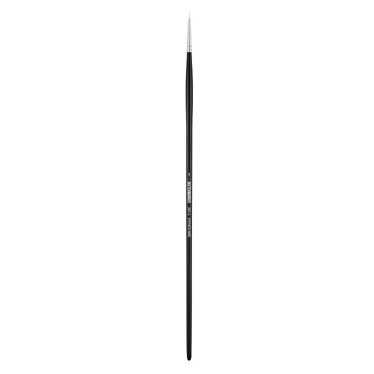 Кисть жесткая синтетика №1 круглая Sketchmarker "351" ручка длинная 606x758