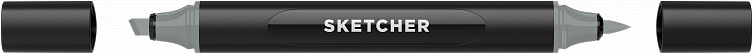 Маркер для скетчинга Molotow "Sketcher" GG500 c кистью и скошенным пером green grey 4 606x758