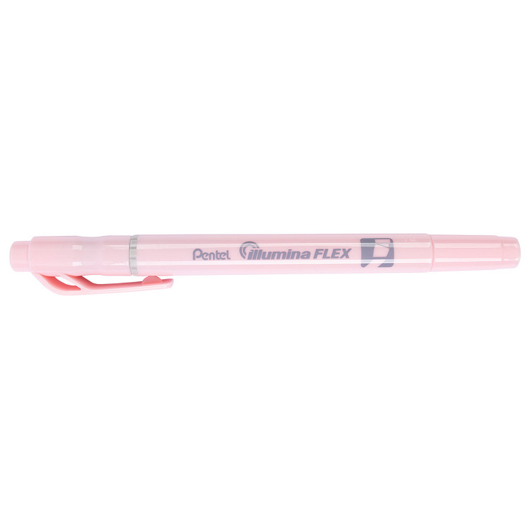 Текстовыделитель двусторонний Pentel "Illumina flex" 1,0 - 3,5 мм, перо скошенное, розовый 606x758
