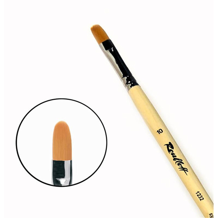 Кисть синтетика №10 овальная Roubloff "1232" длинная ручка п/лак 606x758