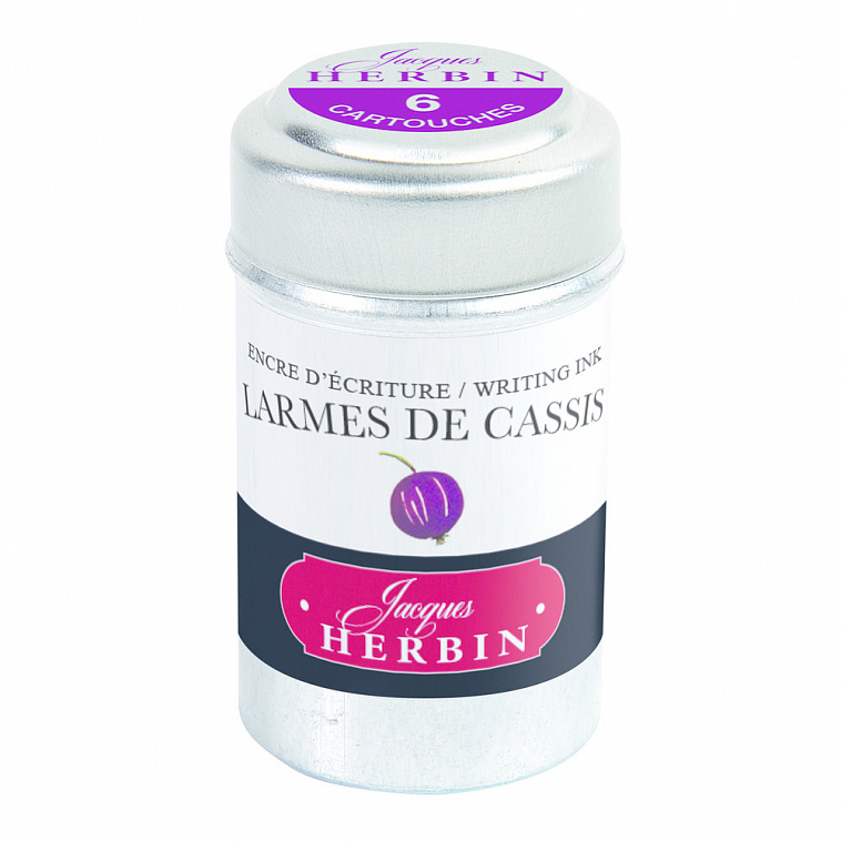 Набор картриджей для перьевой ручки Herbin, Larmes de cassis, Пурпурный, 6 шт 606x758
