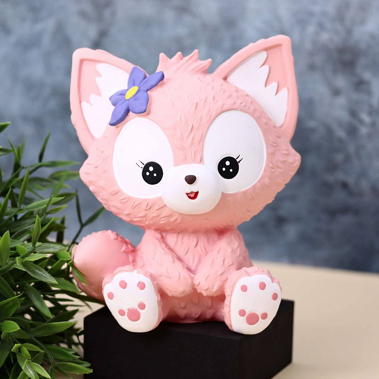 Копилка "Flower fox", pink
