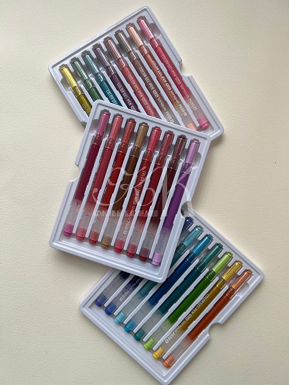 Набор ручек гелевых Languo, 1,00 мм, 24 цветов, с глиттером 606x758