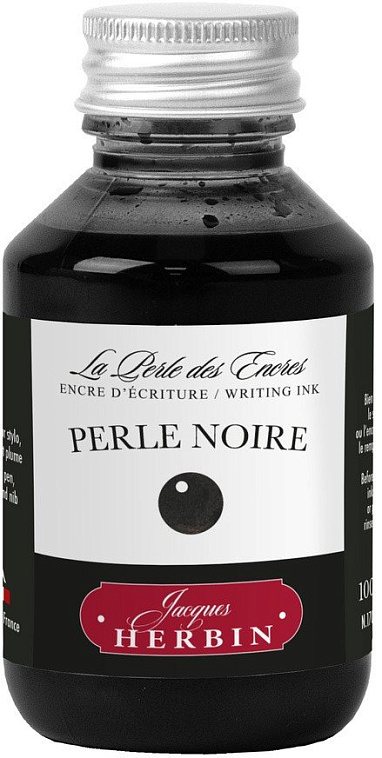 Чернила в банке Herbin, 100 мл, Perle noire, Черный 606x758