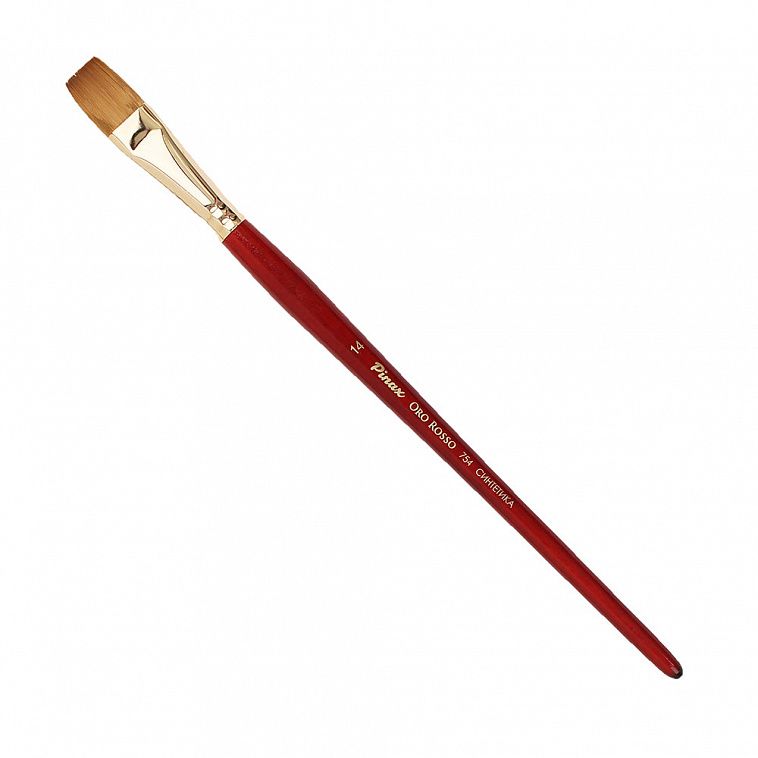 Кисть синтетика №14 плоская Pinax "Oro Rosso 754" короткая ручка 606x758