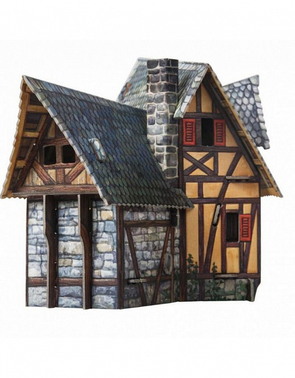 Сборная модель из картона Средневековый город "Кузница" 606x758