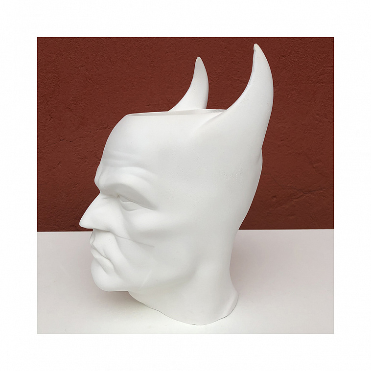 Гипсовое кашпо-органайзер голова "Бэтмен"