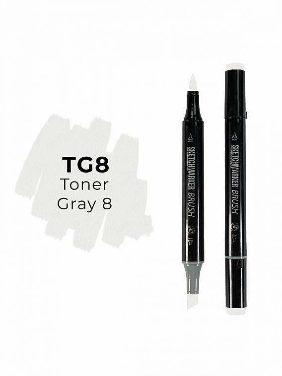 Маркер двухсторонний на спиртовой основе Sketchmarker Brush Цвет Тонированный серый 8 606x758