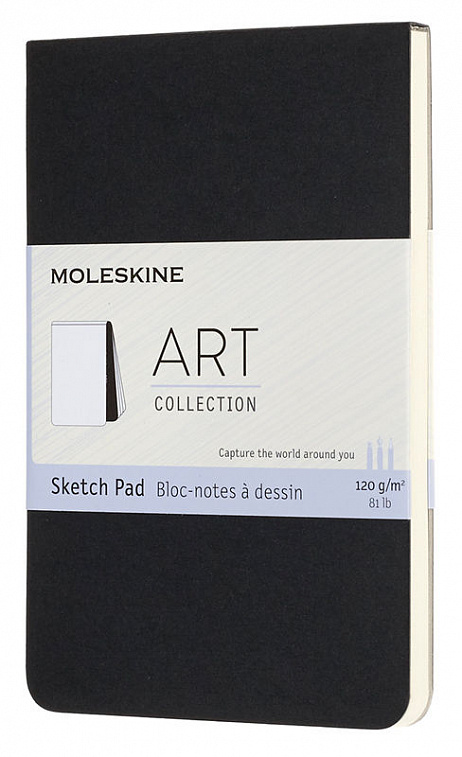 Блокнот для рисования Moleskine "Art soft sketch pad" Pocket 9x14 см 88 стр., обложка черная