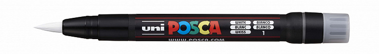 Маркер UNI "POSCA" PCF-350, кисть, цвет белый 606x758