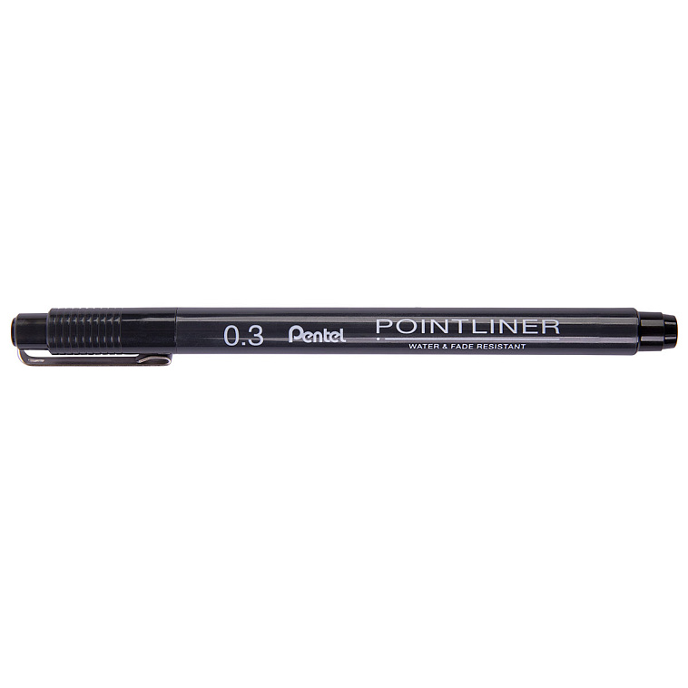 Линер Pentel "Pointliner" 0,3 мм, черные чернила 606x758