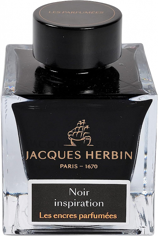 Чернила ароматизированные в банке Herbin Prestige, 50 мл, Noir inspiration Черный 606x758