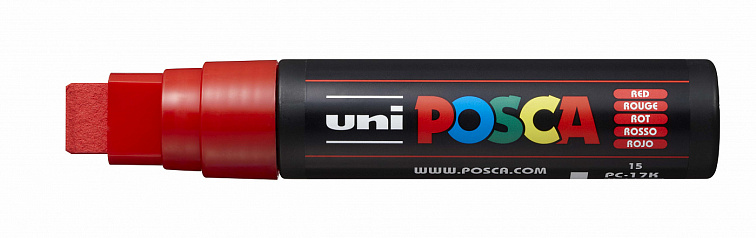 Маркер UNI "POSCA" PC-17K, 15,0 мм, наконечник скошенный, цвет красный 606x758