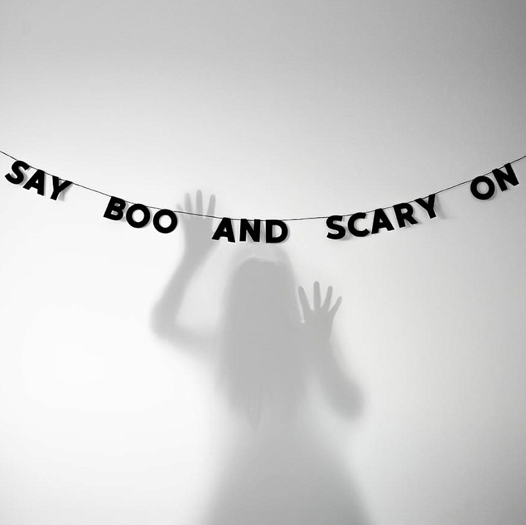 Гирлянда "SAY BOO AND SCARY ON" 606x758