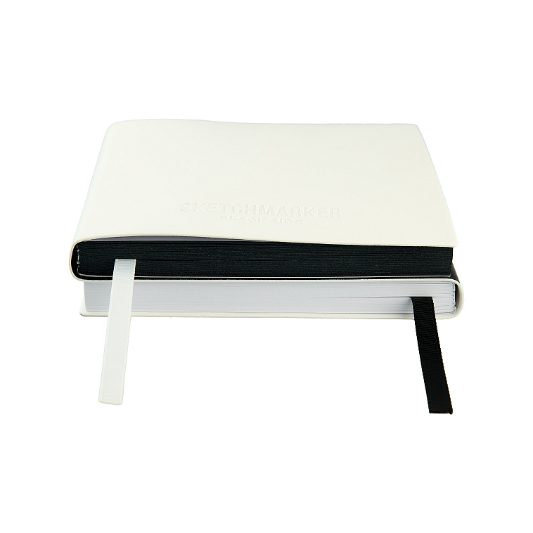 Скетчбук Sketchmarker Black&White, 2 в 1, мягкая обл. черная/белая, 12х12 см 60 л 140 г бум. белая/  606x758