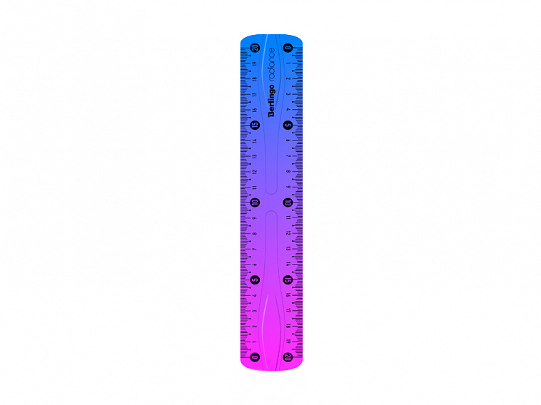 Линейка гибкая Berlingo "Radiance" 20 см, пластиковая, розовый/голубой градиент