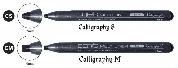 Набор ручек капиллярных Copic "Calligraphy" 2 шт, цвет черный 