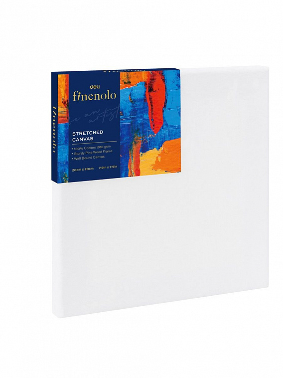 Холст на подрамнике Finenolo 20*20 см 280 г, 100% хлопок, универсальная грунтовка 606x758