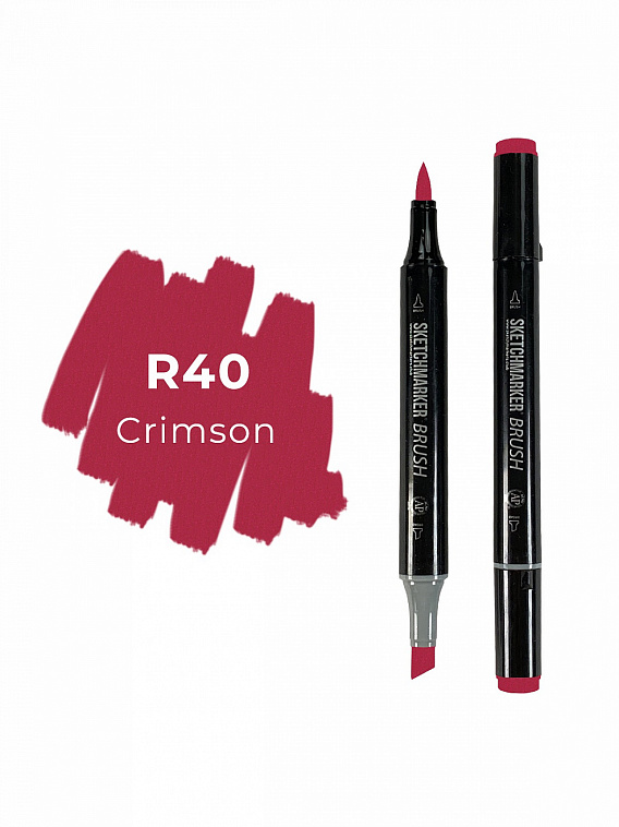 Маркер двухсторонний на спиртовой основе Sketchmarker Brush Цвет Малиновый 606x758