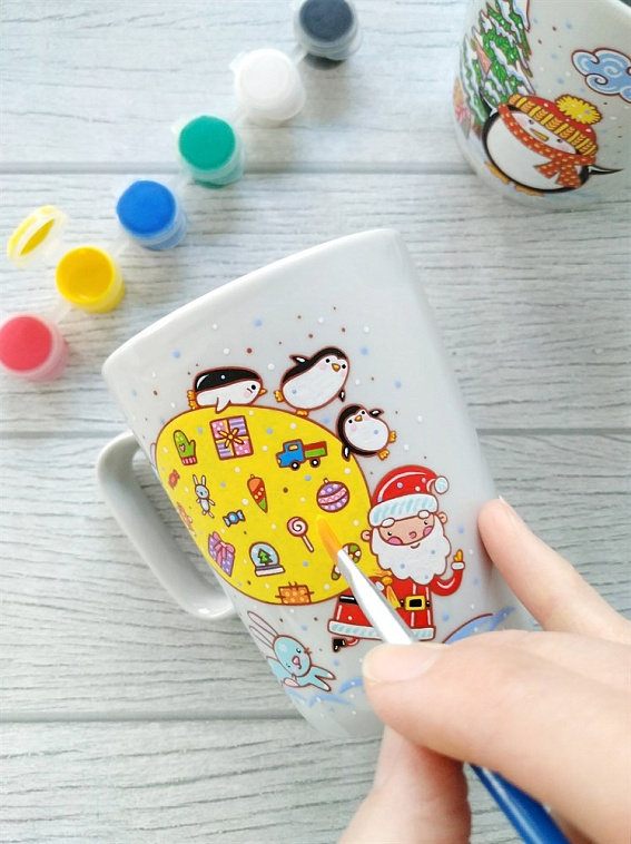 Кружка-раскраска "Новогодние подарки" 606x758