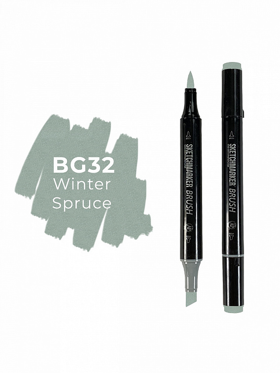 Маркер двухсторонний на спиртовой основе Sketchmarker Brush Цвет Зимняя ель 606x758