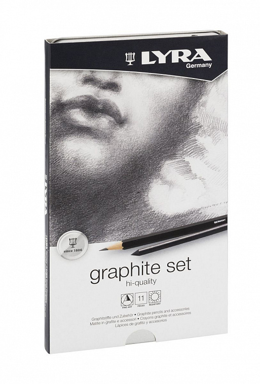 Набор карандашей художественных Lyra "Graphite set" 11 предметов в металл коробке