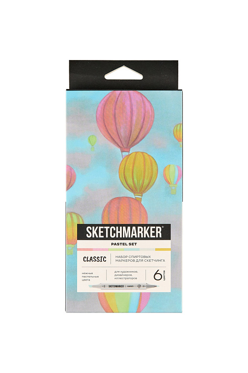 Набор маркеров Sketchmarker "Classic Pastel Set" 6 цветов в картонной упаковке 606x758