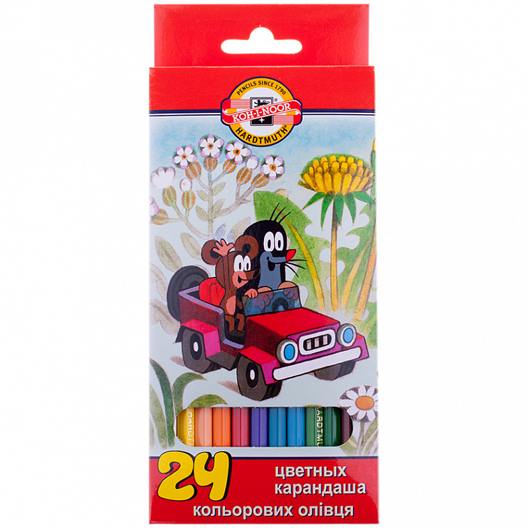 Набор карандашей цветных Koh-I-Noor "MOLE" 24 цвета, в картоне с подвесом
