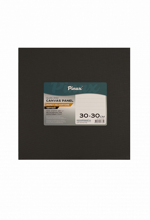 Холст на картоне Pinax 30х30 см 280 г 100% хлопок, черный 606x758