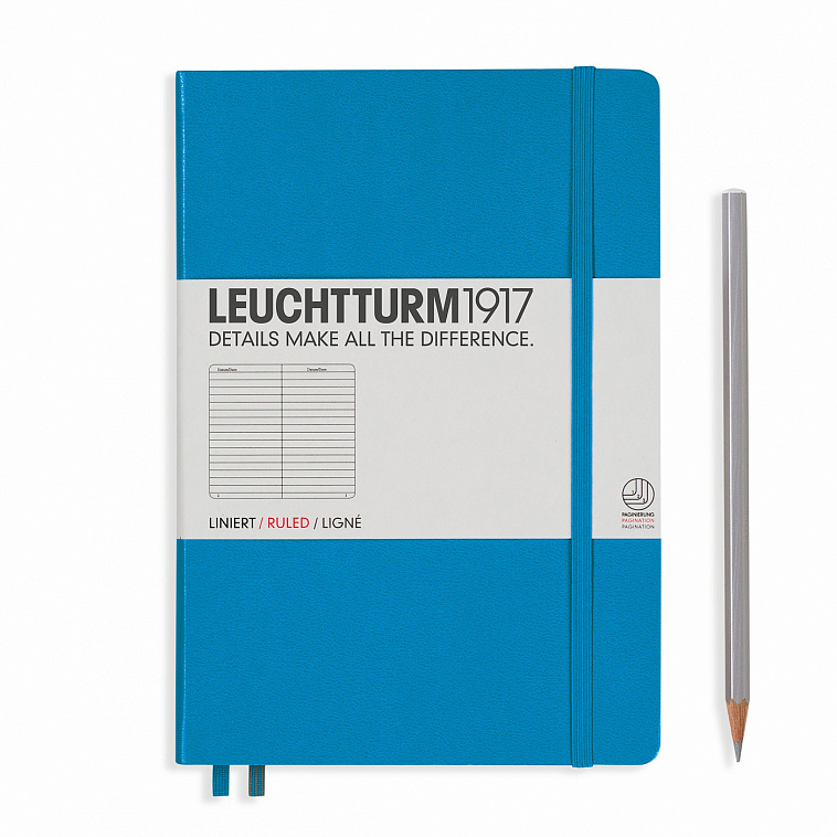 Книга для записей в линейку Leuchtturm1917 "MEDIUM" А5 249 л лазурный 