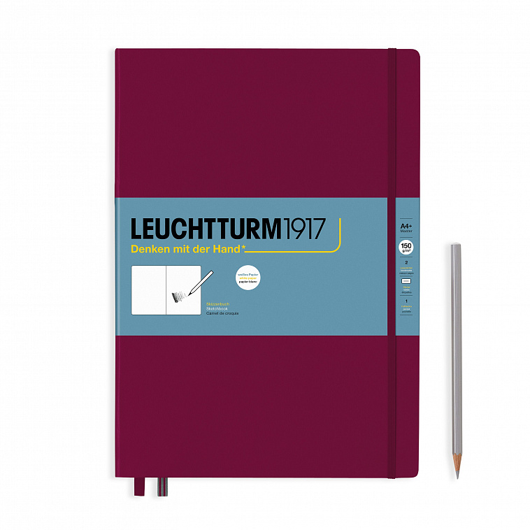 Скетчбук Leuchtturm А5 112 стр., 150 г, твердая обложка винный 606x758