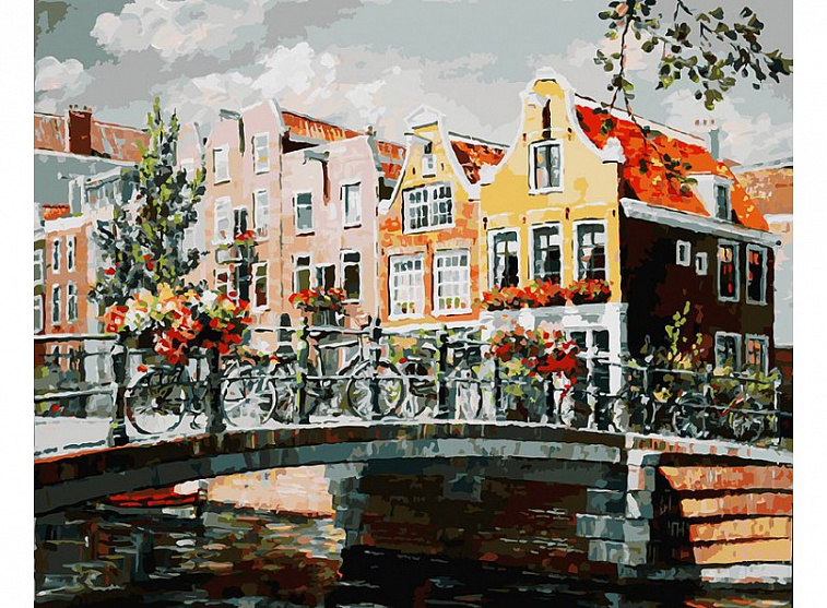 Набор для живописи по номерам Белоснежка холст 40*50 см "Амстердам.Мост через канал"