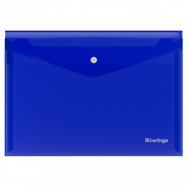 Папка-конверт на кнопке Berlingo "No Secret", А3, 200 мкм, синяя