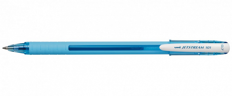 Ручка шариковая Uni Jetstream SX-101-07FL, 0,7 мм, синяя, цвет корпуса: голубой 606x758