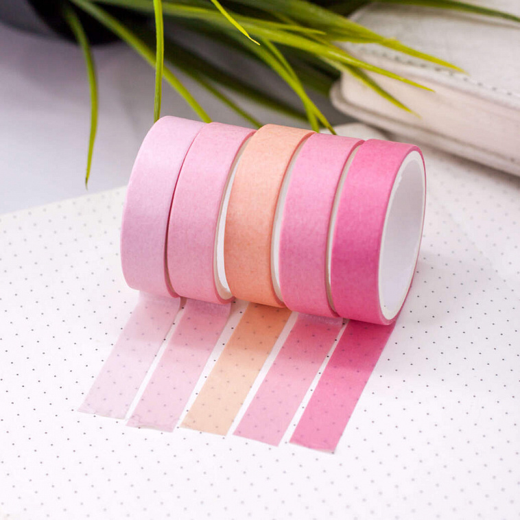 Набор клейкой ленты "Multicolor tone", pink, mix