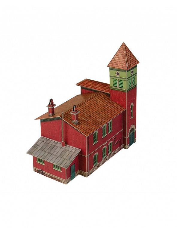Сборная модель из картона Архитектура "Пожарное депо"