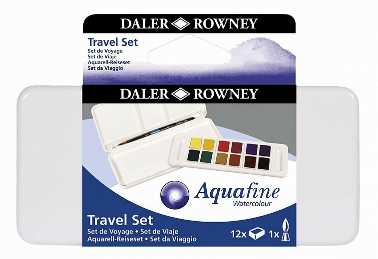 Дорожный набор акварели Daler-Rowney "AQUAFINE" 12 шт